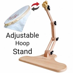 Wooden Adjustable Embroidery Hoop Stand - Nurge Beechwood Cross Stitch