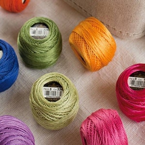 DMC Pearl Cotton Balls Size 12: Embroidery Thread, Choose Your Colors image 1