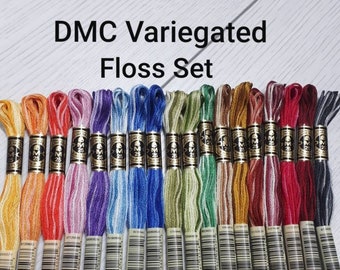 DMC Variegated Embroidery Floss Set: 18 Cotton Threads