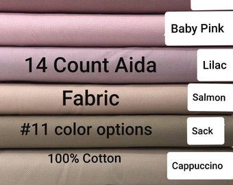 14 Count Cotton Aida Fabric: Cross Stitch & Embroidery Cloth