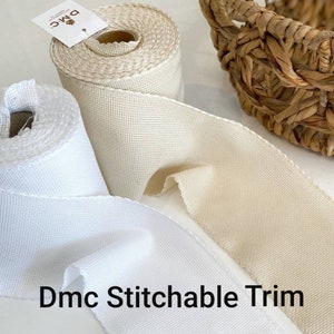 Dmc Aida Fabric Band, Aida Trim Stitchable Edge, Dmc 16 Ct Soft Cotton Edge, 56 Stitching / 10cm