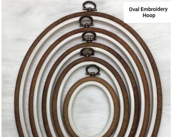 Oval Embroidery Hoop: Wood Look Flexi Cross Stitch Frame