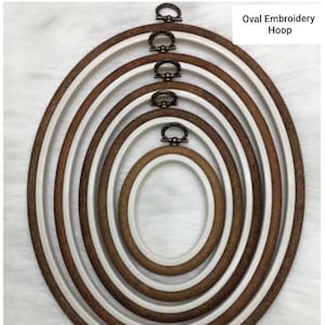 Oval Wooden Imitation Hoop, Cross Stitch Hoop, Embroidery Hoop, Hoop Art, Flexi Hoop for Hand Embroidery, Cross Stitch Frame