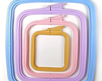 Nurge Colorful Plastic Square Embroidery Hoop: Cross Stitch & Punch Needle