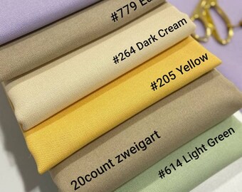 Bellana 20 Ct Zweigart Fabric in White and Ivory Colors - Canada