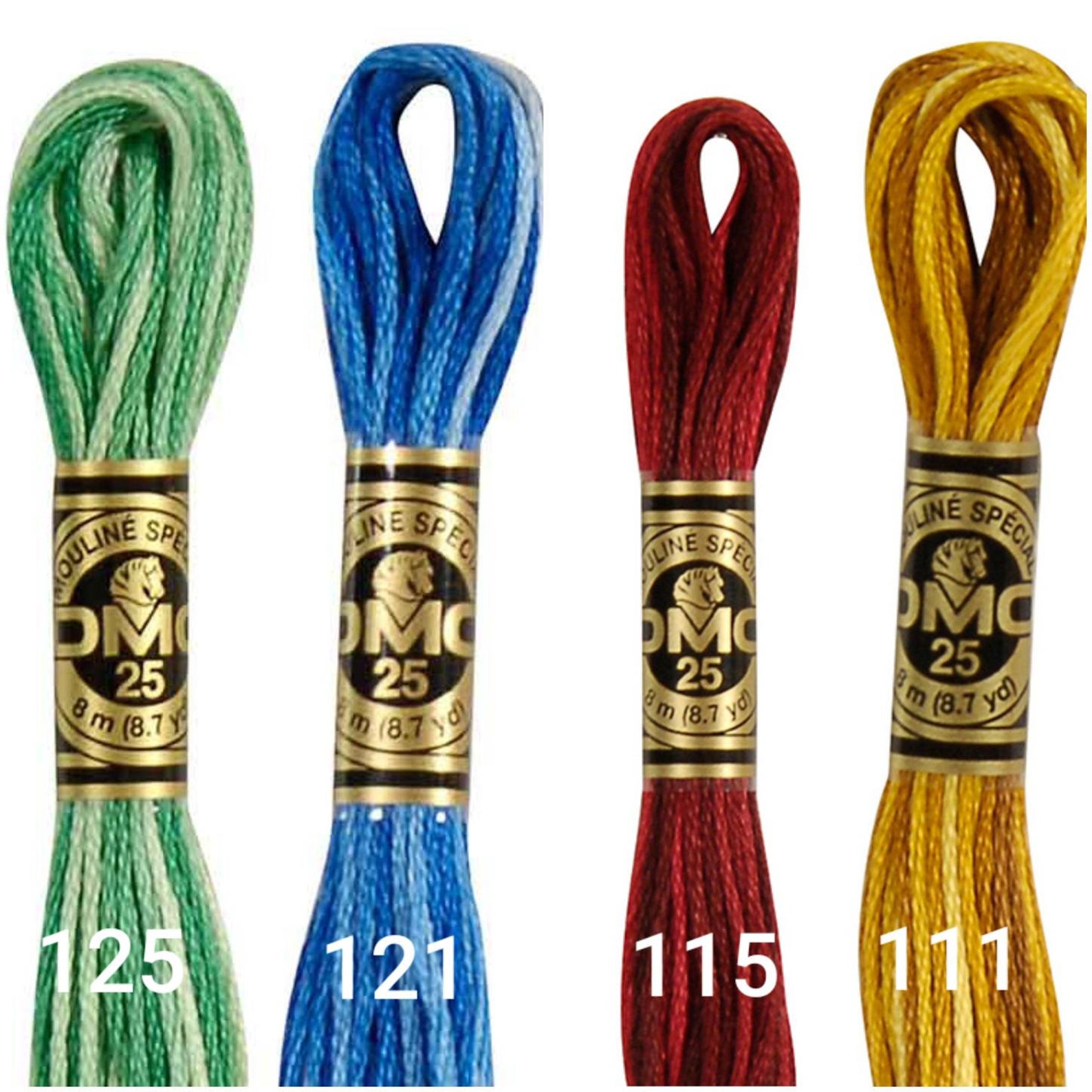 DMC Variegated Embroidery Floss Set Six Stranded Cotton Etsy