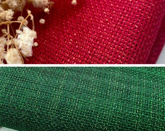 Glitter Aida Fabric: 16ct Opalescent Cross Stitch Embroidery Cloth