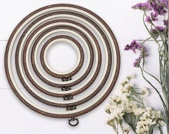 Nurge Flexi Embroidery Hoop: Wooden Imitation Cross Stitch Frame