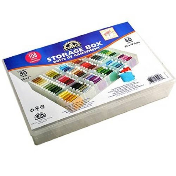 DMC Storage Box for Floss Embroidery, Thread Bobbins +50 free bobbins, Thread Organiser, Craft Organiser