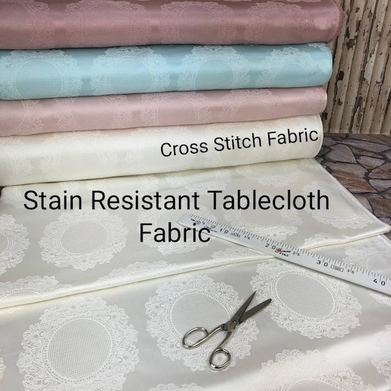 Stain Resistant Table Fabric: 16 Count Aida Cloth for Cross Stitch