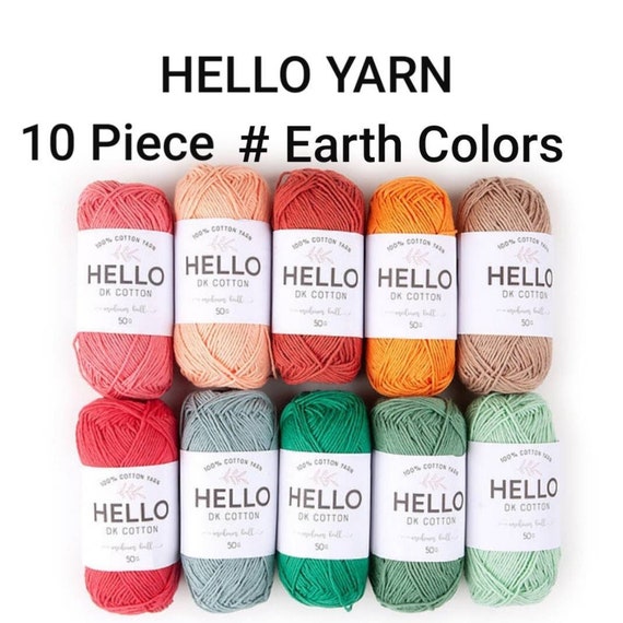 100% Natural Cotton Punch Needle Yarn Set, Amigurumi Yarn Set, Crochet Yarn  Set, Soft Yarn, Organic Yarn, 10 Piece Hello DK Cotton Yarns -  Canada