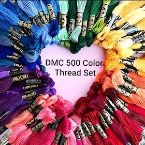 Juego completo de 500 colores de hilo DMC, madejas para punto de cruz, juego de hilo para bordar, juego de hilo DMC original