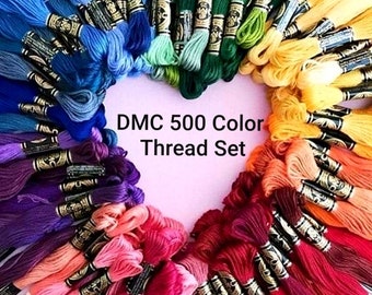 DMC Floss 500 Colors Complete Set, Cross Stitch Skeins, Embroidery Thread Set, Genuine DMC Thread Set