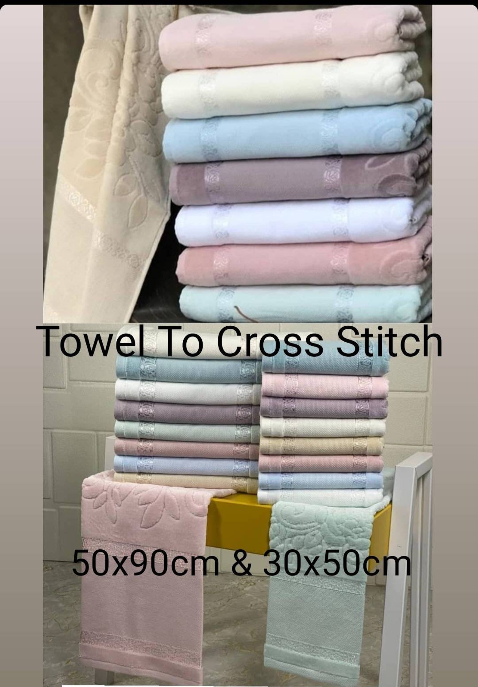 Towel to Cross Stitch Diy Cross Stitch Aida Towel Bath Etsy