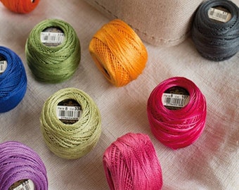 DMC Pearl Cotton Ball: Size 8 Embroidery Thread, Choose Your Color