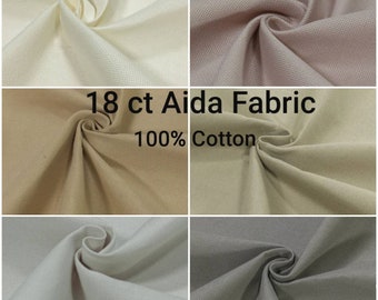18 Count 100% Cotton Aida Fabric: Cross Stitch & Needlepoint Cloth