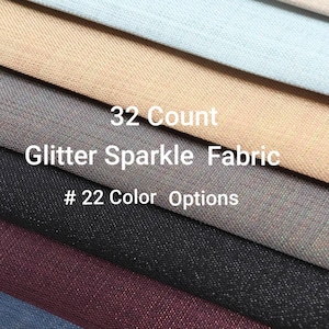 32 Count Opalescent Linen Aida Fabric, Cross Stitch Fabric, Embroidery Fabric, Easy Stitch Punch Cloth, Glitter Linen Fabric