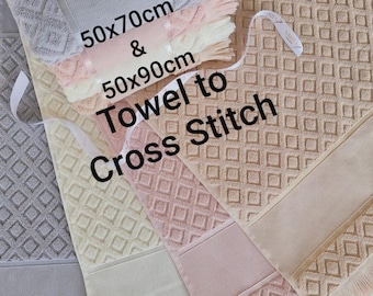 Toalla de tela Aida: 100 % algodón, bordado en punto de cruz - Algodón turco