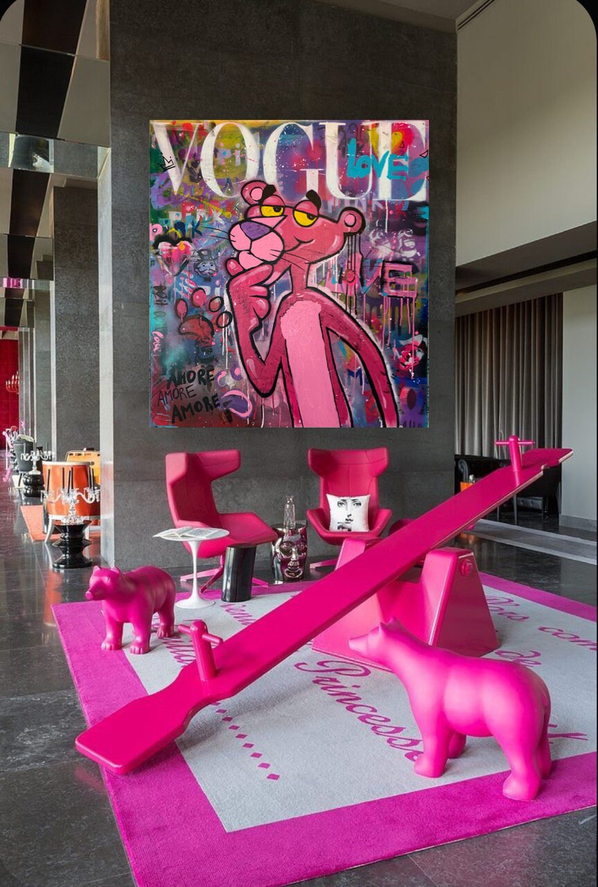 Pink Panther / Canvas Wall Art / Print / Canvas Poster / - Etsy