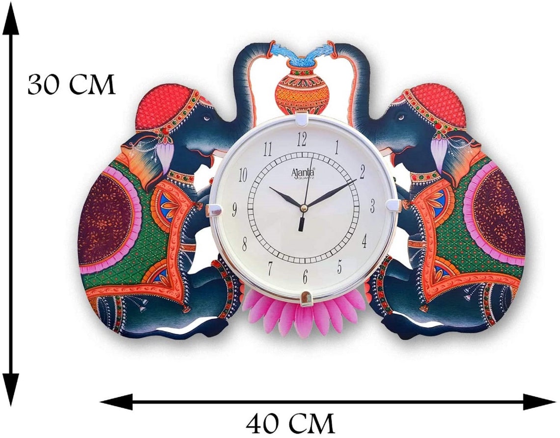 Wooden wall clock Indian Wooden Analog clock Rustic wall clock Etsy