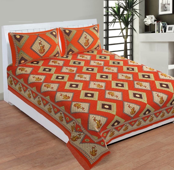 Indian Cotton Bedsheet Jaipuri Indian 