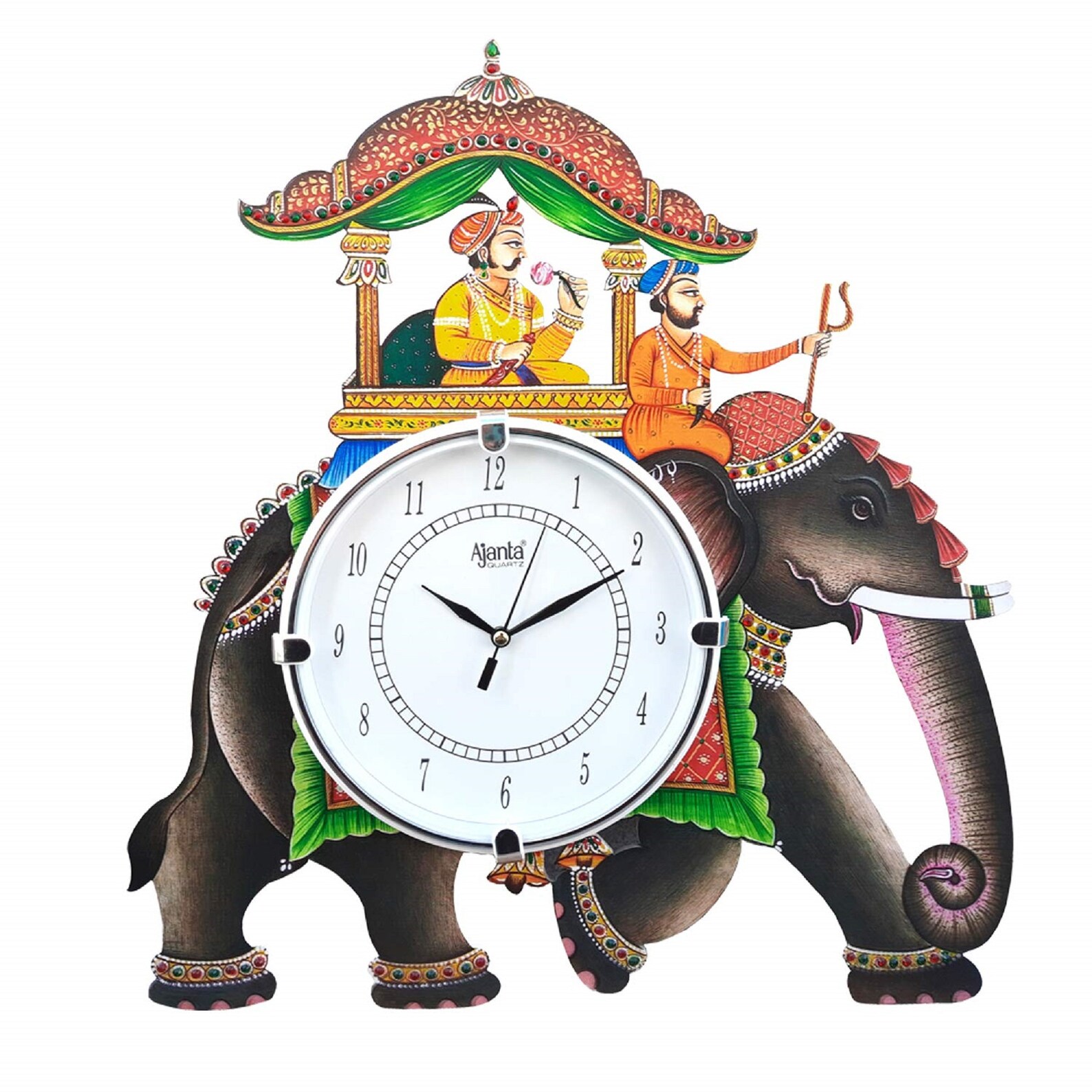 Indian Traditional Ethnic Wall Clock Handmade Wooden Clock Etsy