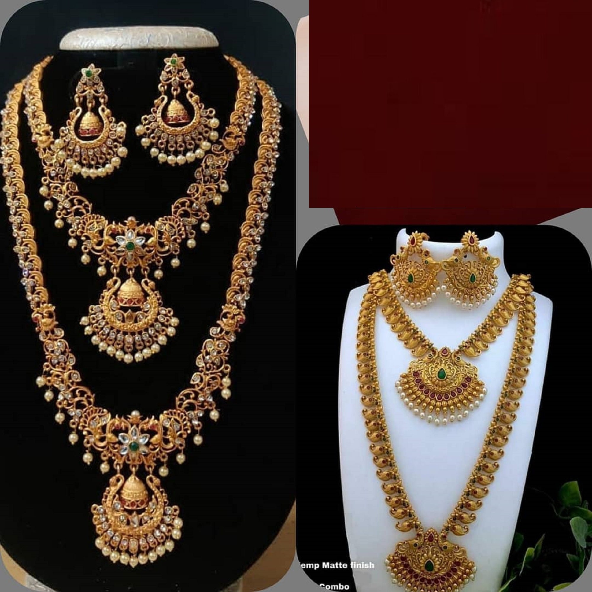 Gold Plated South Indian Temple Jewelry 
