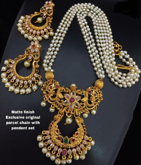 Designer Temple Necklace Set / Indian 
