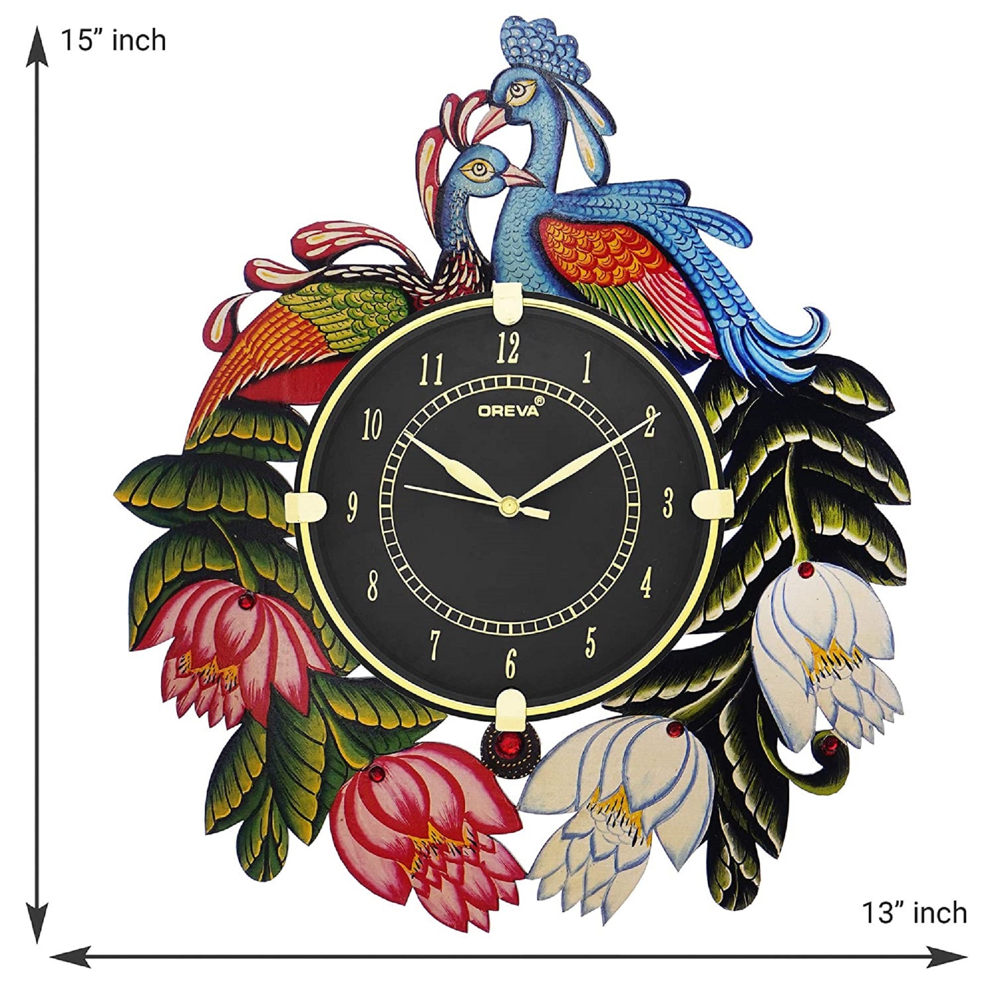 Large Wooden Wall Clock Indian Wall Clock Clocks for Wall Etsy