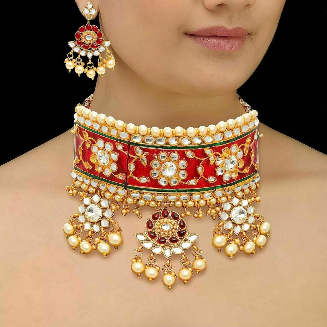 Indian Rajasthani Choker Set Traditional Rajasthani Jewelry Etsy
