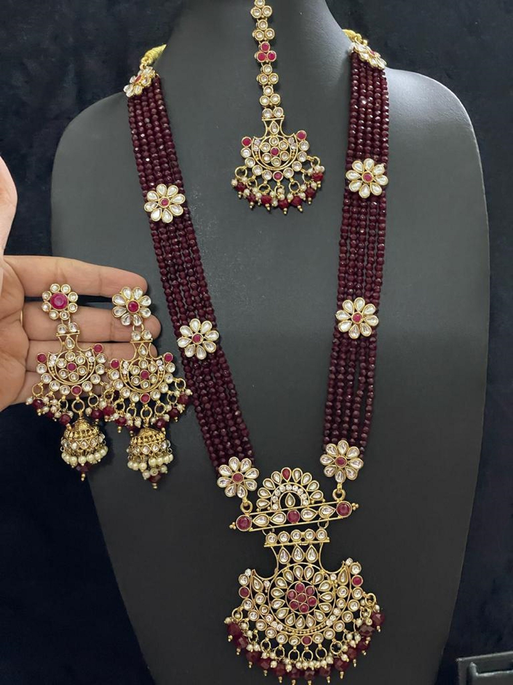 Indian Moti Mala Kunda Rani Haar Indian 