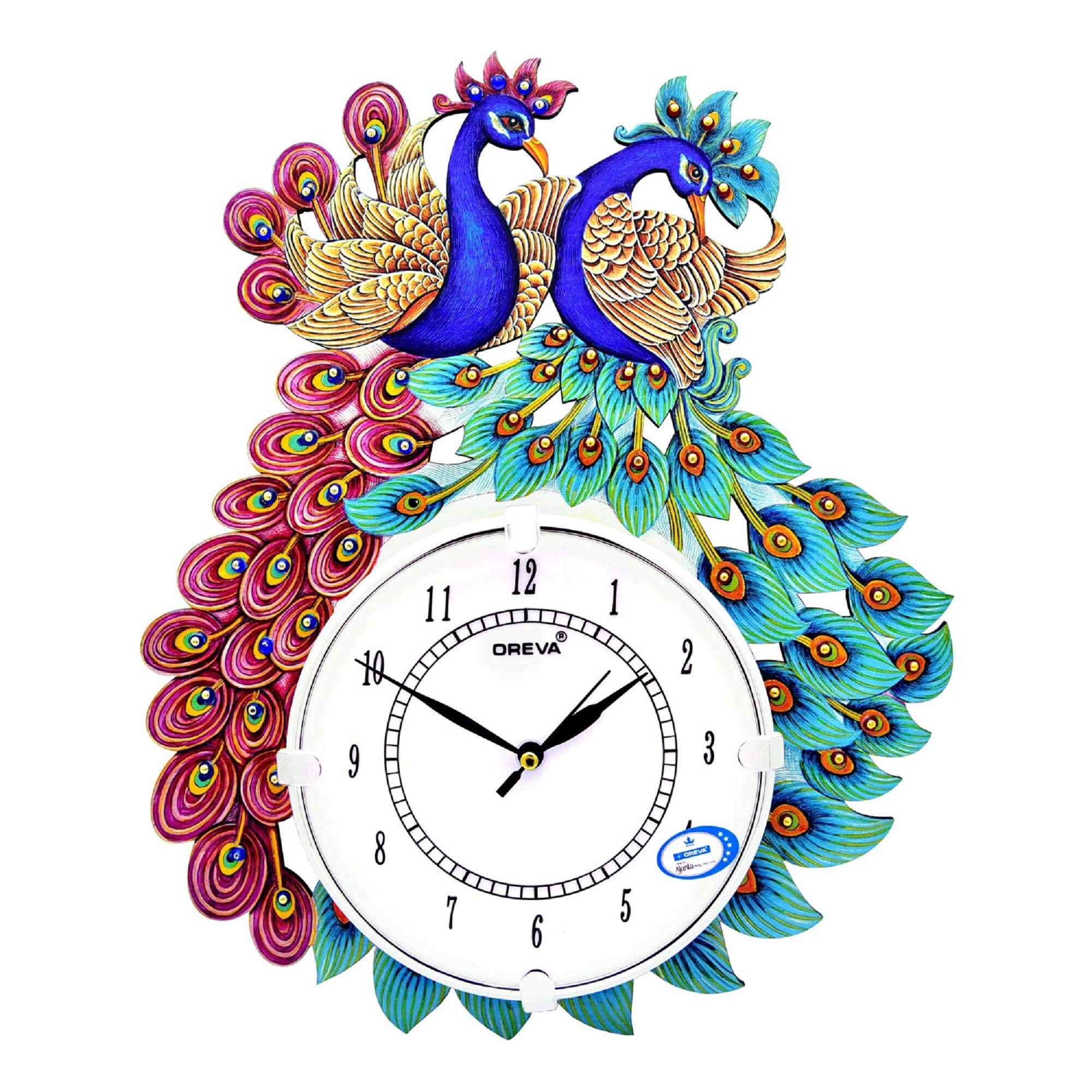 Handmade Wooden Wall Clock Peacock Design Wall Hanging Wall Etsy