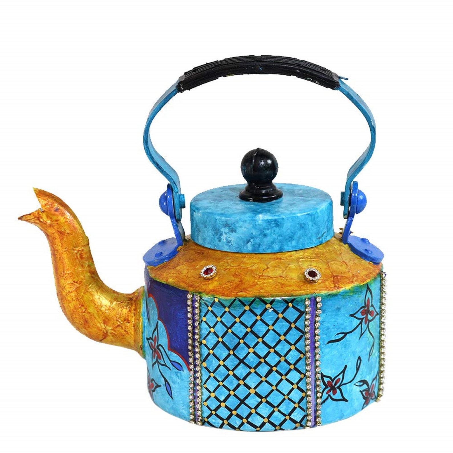 Hand painted tea pot kettle Indian Jaipuri Kettle Showpiece Etsy
