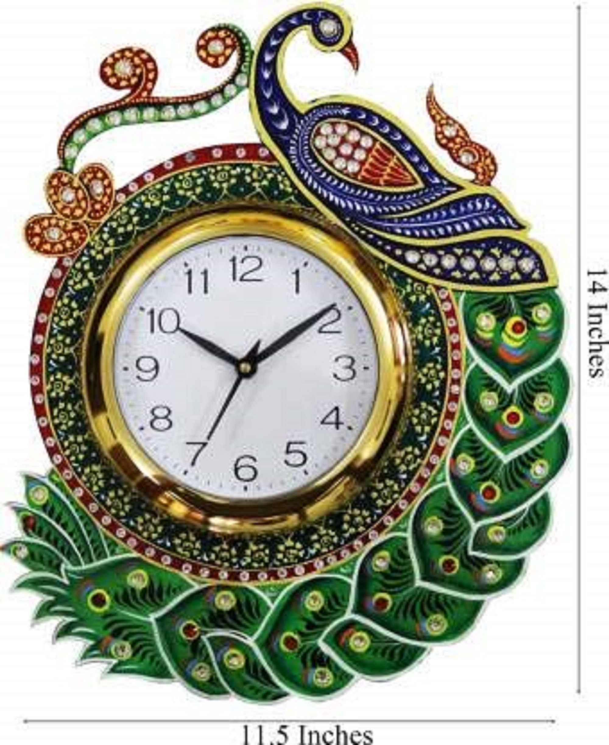 Handmade Wooden Wall Clock Peacock Shape Wall Clock Home Décor Etsy