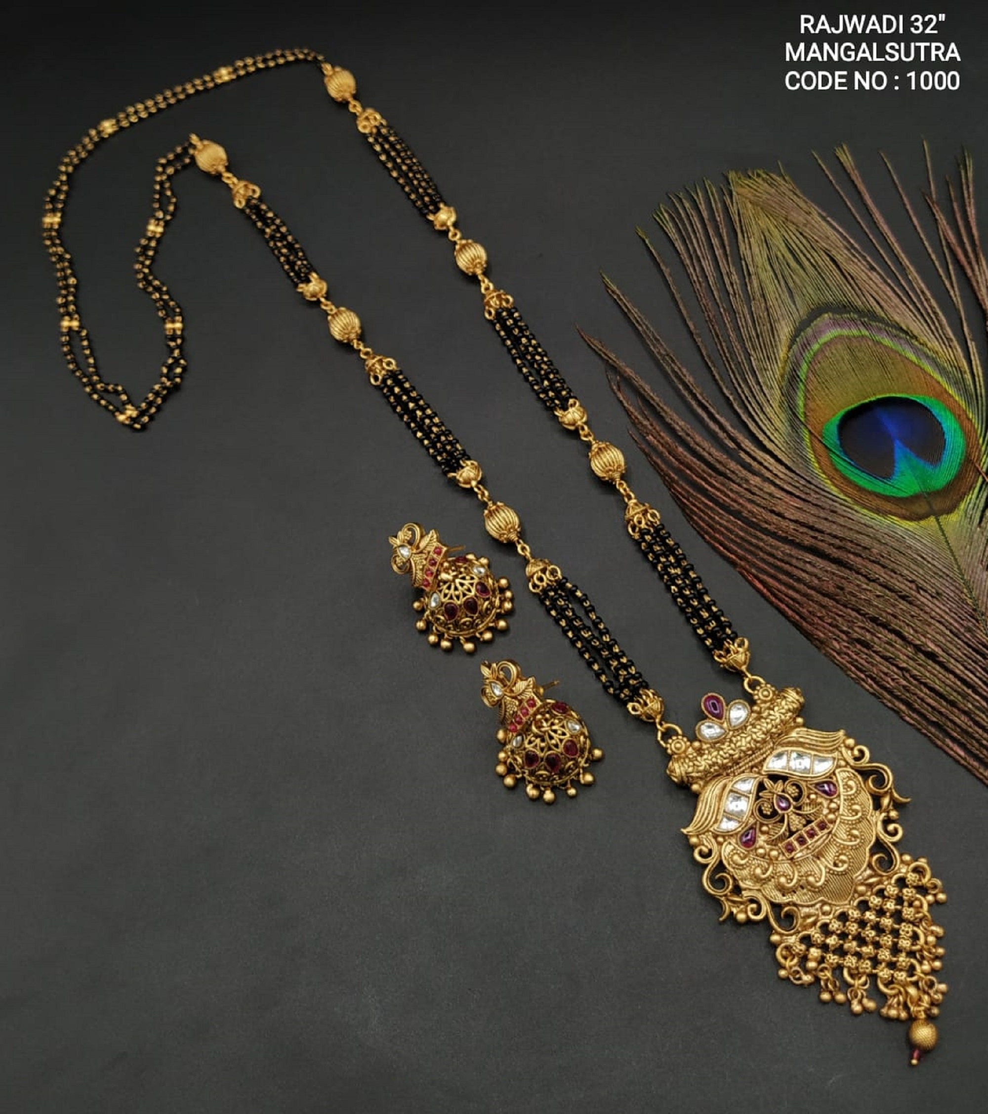 Designer Mangalsutra Temple Jewelry Indian Bridal jewelry Etsy