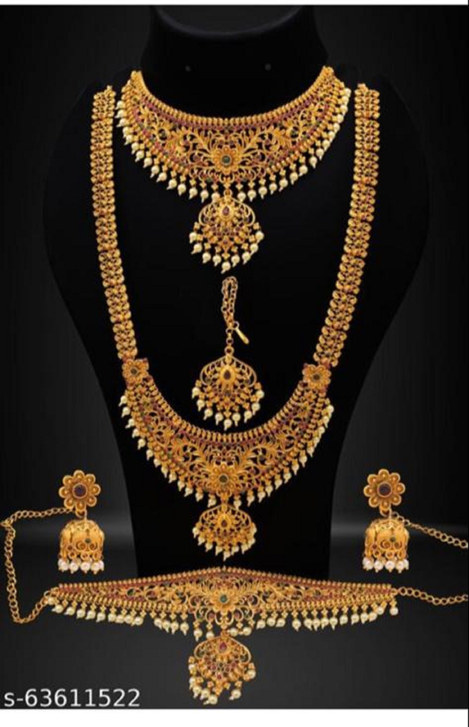 Choker Matte Golden Temple Jewellery 