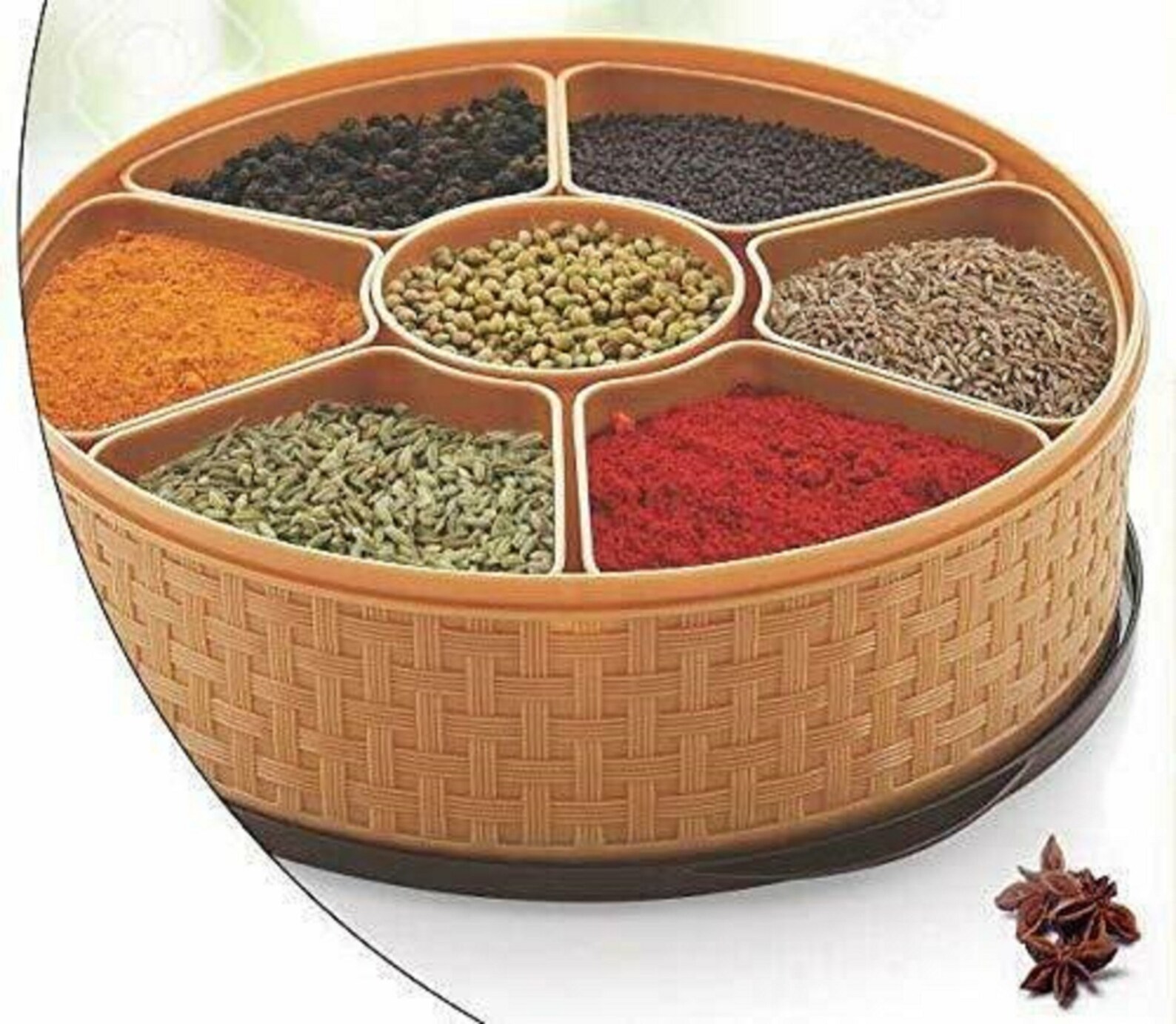 Indian Spice Box in Plastic Wooden Colour Spice Rack Etsy