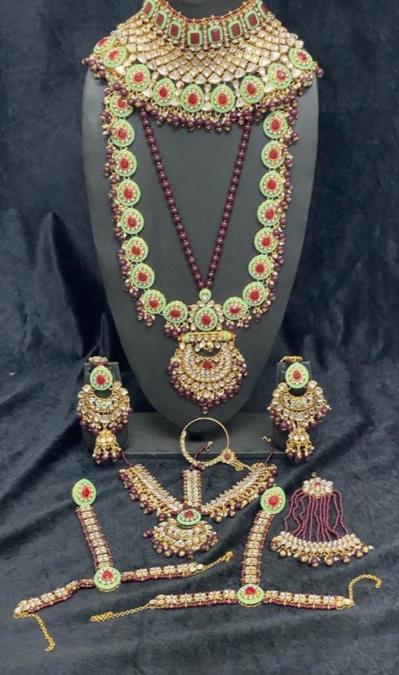Bodas Joyería Conjuntos de joyería y bisutería Sabyasachi inspiró atractivo conjunto de joyas nupciales indias 