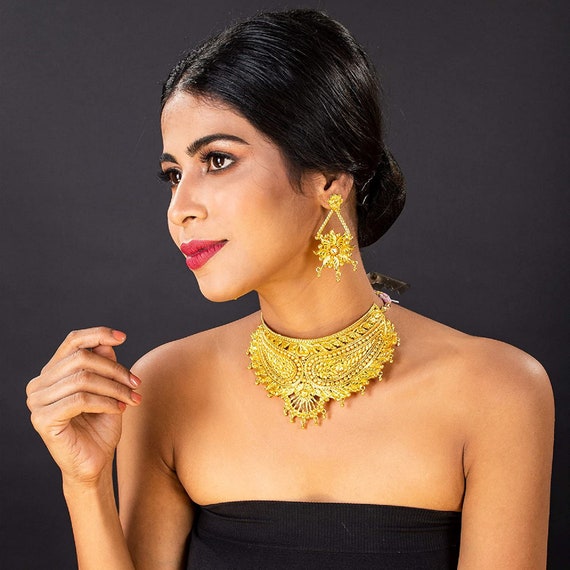 Indian Bridal Jewelry Set Gold Plated 