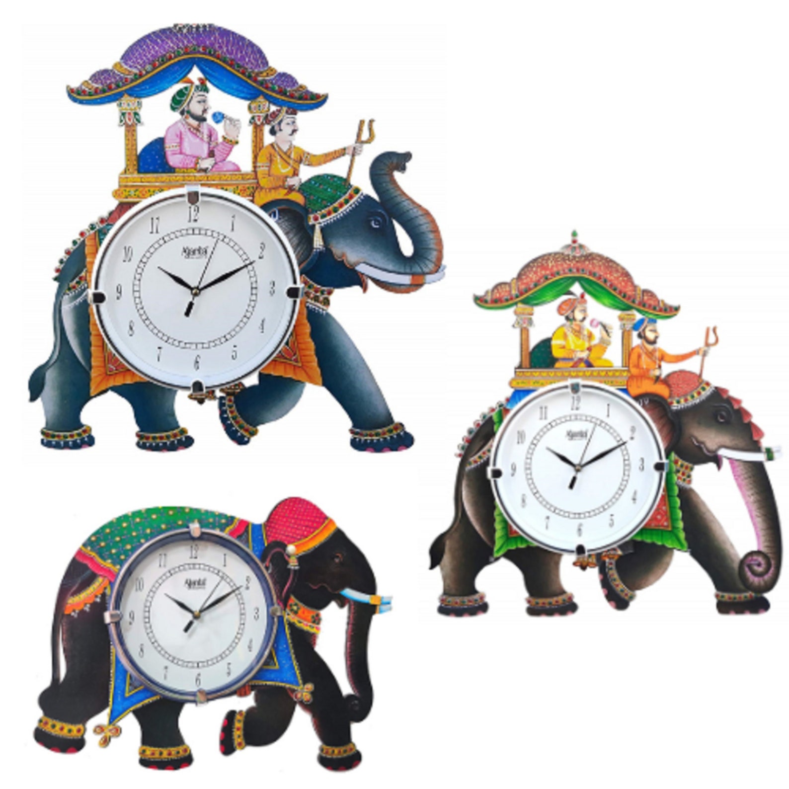 Indian Traditional Ethnic Wall Clock Handmade Wooden Clock Etsy