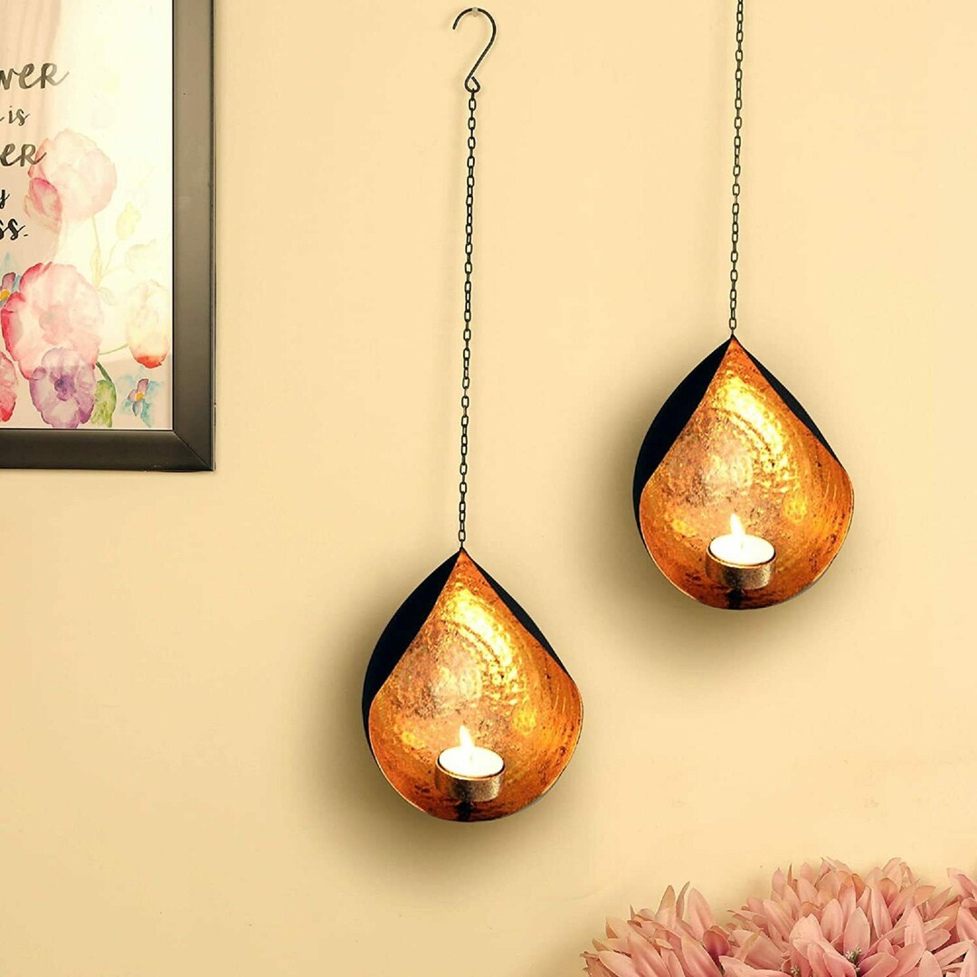 Metal Wall Hanging Tealight Candle Holder Wall Sconce Tea Etsy
