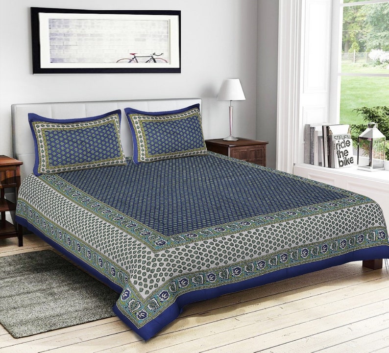 King Size Bedsheet Indian Bedding Set Pure Cotton Bedspread 2 King Size Bedsheet Indian Bedding Set, Tapestry Bedding King