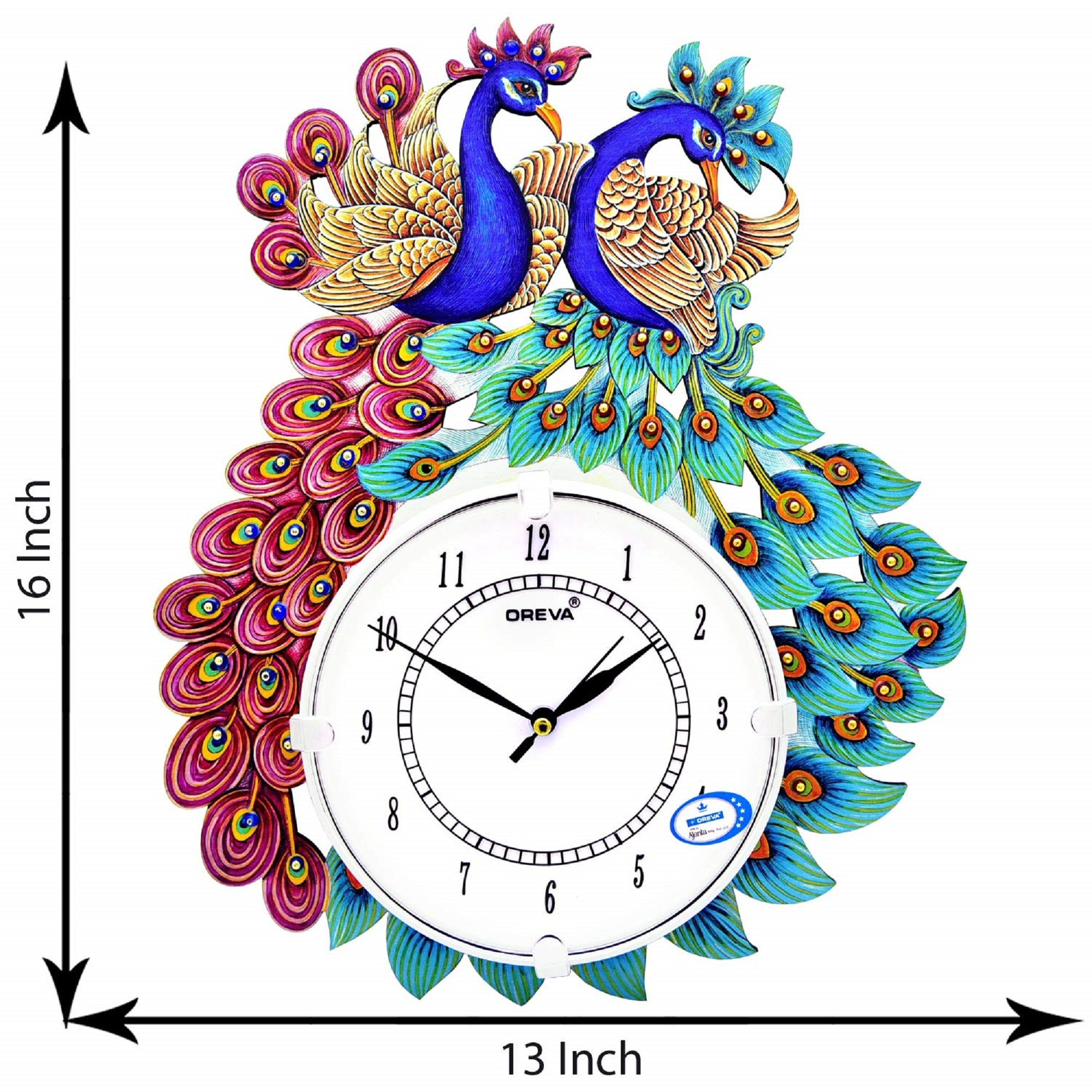 Handmade Wooden Wall Clock Peacock Design Wall Hanging Wall Etsy