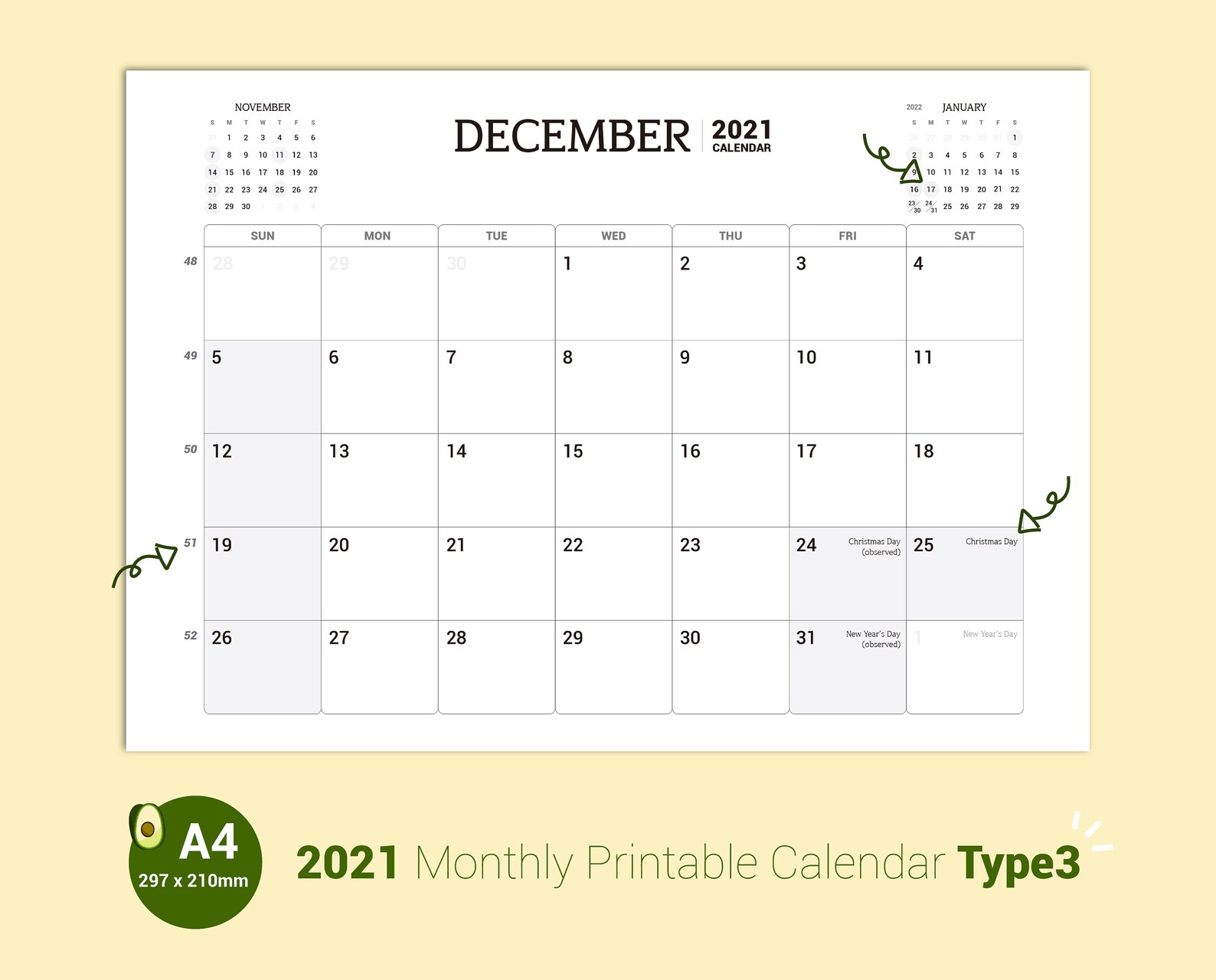 2021 Calendario Mensual Imprimible Calendario 2021 Etsy Images And