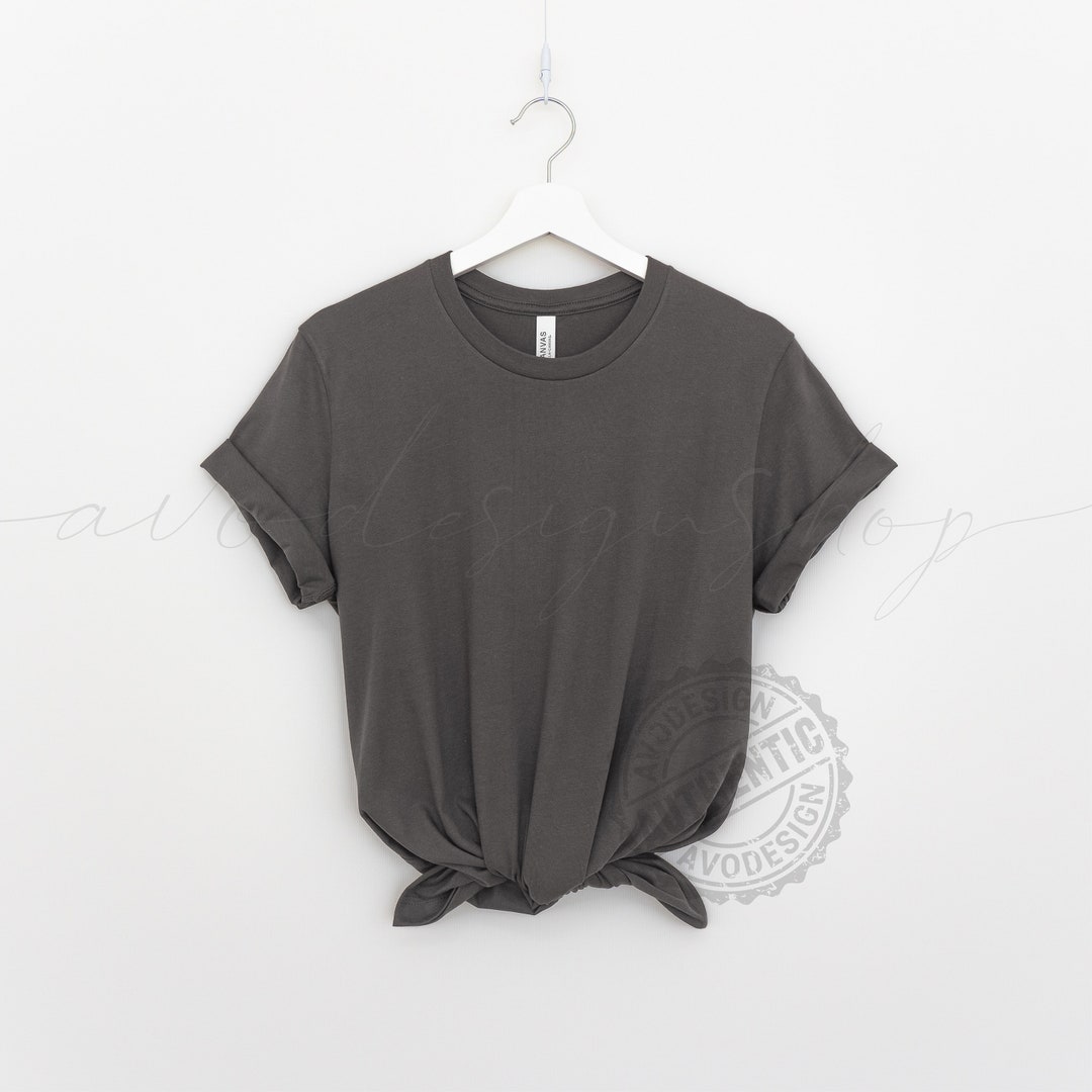 Bella Canvas 3001 Asphalt Mockup, Asphalt T-shirt Simple Mock-up, Bella ...