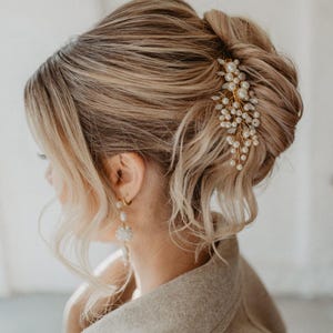 Bridal Hair Clip Pearls & Crystals – Bridal Hair Jewelry Gold Silver Rose Gold – Wedding Hair Accessory – Vintage Hair Jewelry for the Bride
