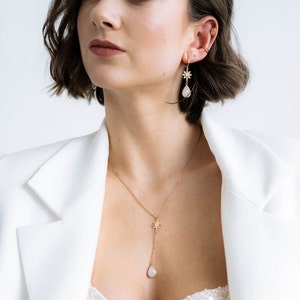 Bridal jewelry set in gold / earrings, necklace plus bracelet / for wedding / gift set for Christmas, birthday / elegant jewelry