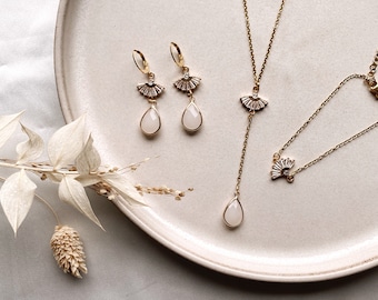 Bruidssieraden set in goud / oorbellen, ketting plus armband / voor een bruiloft / cadeauset voor Kerstmis, verjaardag / elegante sieraden