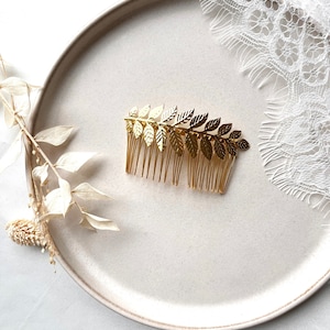 Boho bridal hair comb in gold with leaf details - wedding, hair accessories, hair clip, bridal hairstyle SALE