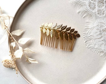 Boho bridal hair comb in gold with leaf details - wedding, hair accessories, hair clip, bridal hairstyle SALE